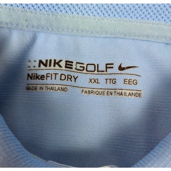 Nike Golf Mens Polo Shirt 2XL Ryder Cup Valhalla Dri-Fit Light Blue Short Sleeve - Picture 4 of 5